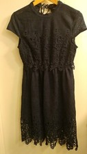 $195 NEW Romeo And Juliet Couture Wedding Dress Navy Blue Elegant Unique Small