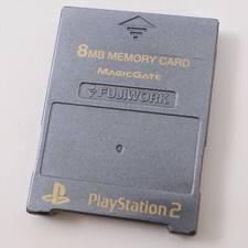 PS2 Memory Card 8MB Fujiwork GUNMETAL GREY Playstation 2 Made Japan 106