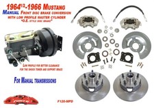 Kit de freno de disco eléctrico delantero Mustang 1964-66, maestro de perfil bajo, transmisión manual.