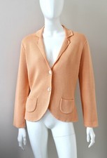 Fabiana Filippi Light Orange Knit Cotton Unstructured Blazer Jacket Large Uk14