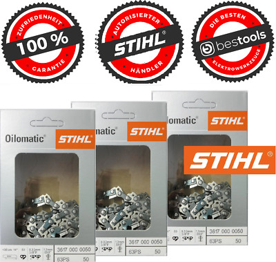 3 Stück Stihl Vollmeißelkette 35cm 3/8 1,3 TG 50  Picco Super 3617 000 0050     