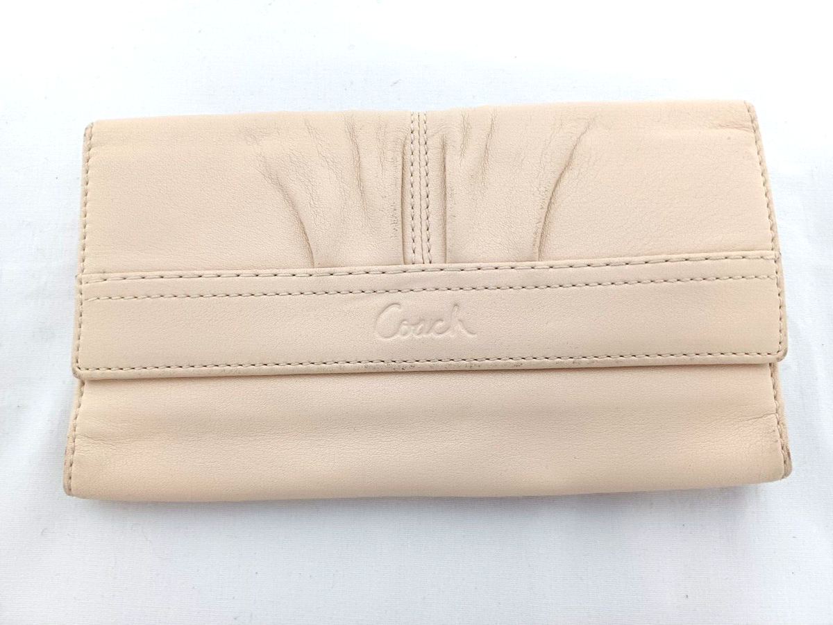 COACH SOHO PLEATED CREAM IVORY LEATHER Y2K TOTE SHOULDER HANDBAG 