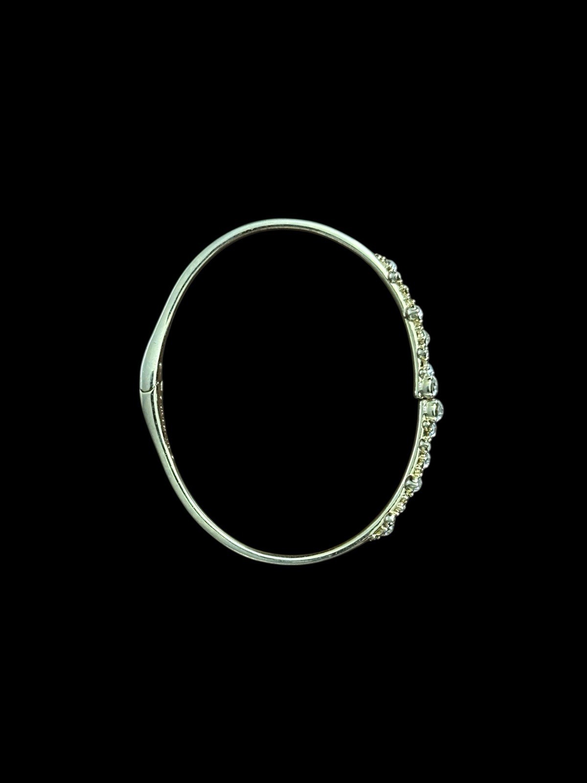 Givenchy Silver Multi Crystal Rhinestone Hinge Go… - image 3