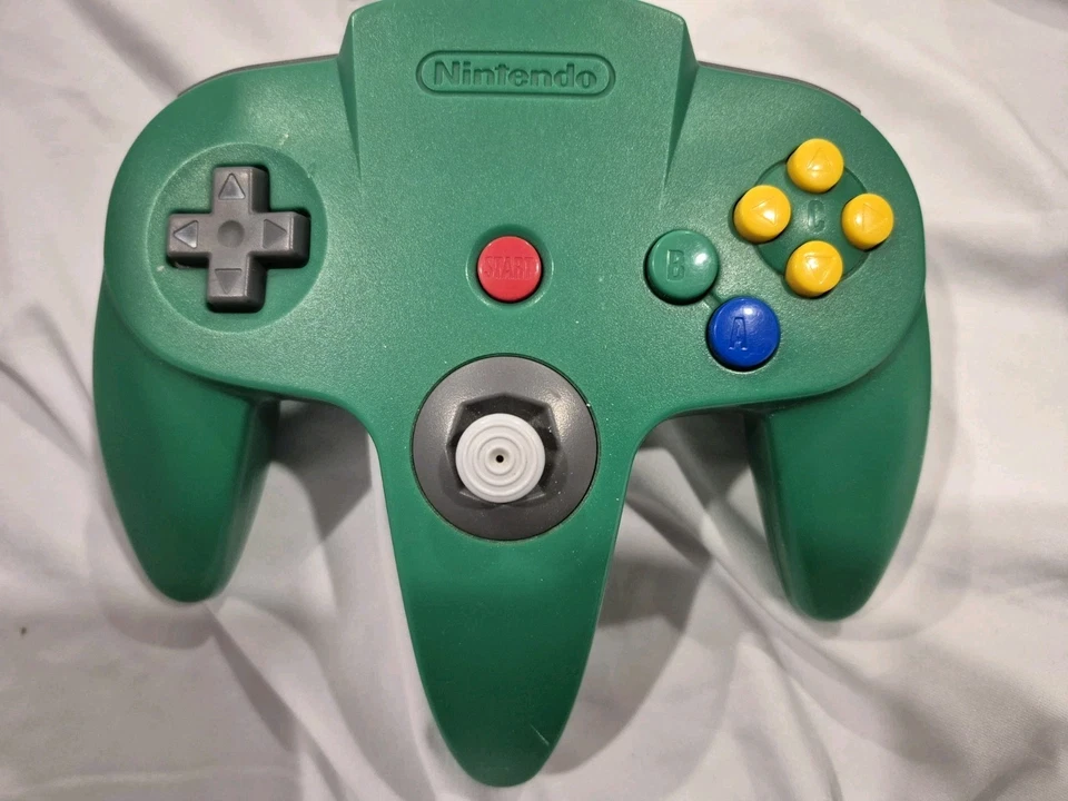 N64 Controller Green & Grey- Tested, OEM Nintendo 64 Authentic - Image 4 of 4