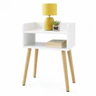 Wooden Bedside Table Bedroom Furniture Storage Nightstand Side Tables White
