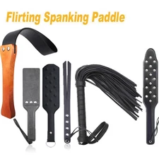 PU Leather Spank Whip Flogger SM Paddle Whip BDSM Bondage Slave for Couple Games