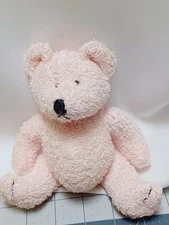 Vintage 1992 MJC Home Buddies Terry Cloth Pink Bear  Plush 5" Bean Butt Stuffed