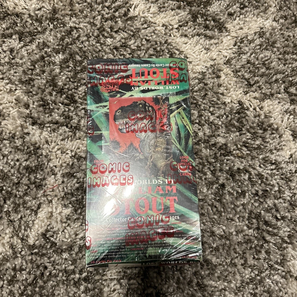 Lost Worlds William Stout King Kong 1993 dinosaurio caja de tarjetas coleccionables sellada de fábrica Foto 2 de 4