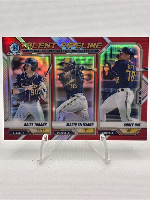 2021 Bowman Talent Pipeline #TP-MIL Brice Turang Corey Ray Mario Feliciano /5