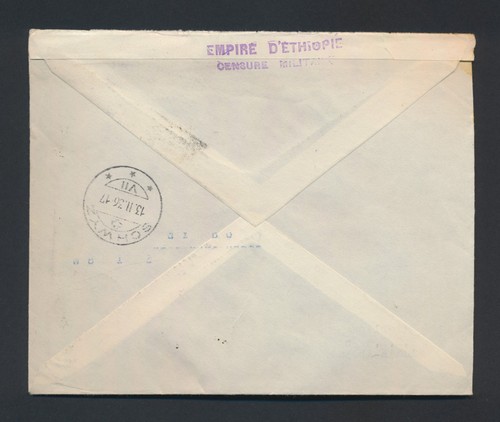 1936 ETHIOPIA COVER TO SWITZERLAND 4g WAR WITH ITALY, ITALIAN CIVIL CENSORSHIP - Imagen 4 de 24