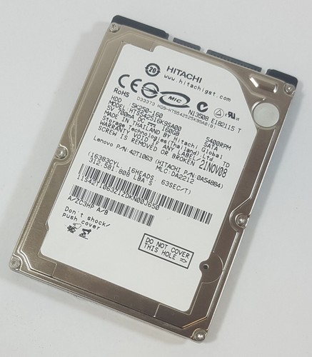 160GB Hitachi HTS542516K9SA00 SATA 2,5" Notebook Festplatte HDD