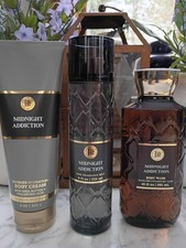 Bath  Body Works Midnight Addiction 3 piece Set Fragrance Mist Wash Body Cream