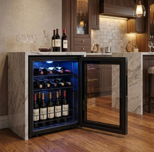 Black Metal Single Compartment Wine Refrigerator 20" X 17"