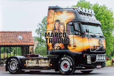 LKW Foto Volvo FH Truck Belgien schwarz Pirates Caribbean R.K.G. Trans #e4aj