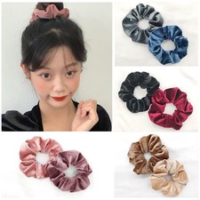 Fashion Women Solid Color Rubber Bands Elastic Hair Bands Retro Korea Velvet Pon