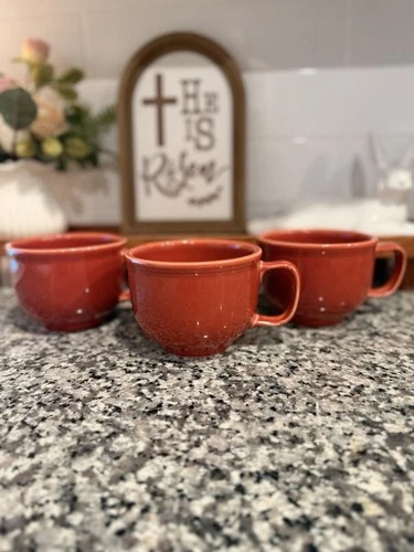 RETIRED Fiesta paprika Jumbo Mug Cup 19 Oz Set Of 3 Homer Laughlin