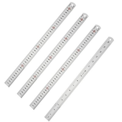 4 Edelstahl Lineale 40 cm / 16'' Zoll und mm abgestuft