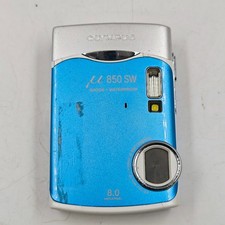 Olympus 850 SW 8.0 MP Digital Camera Silver/Blue - Not Working