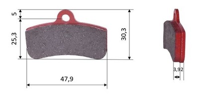 kart brake pads (2pcs) for SODI, front (542), red, medium/soft, NEW!