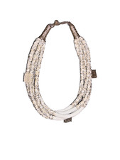 African Maasai Beaded Choker Necklace Ethnic Wedding White Handmade Imported