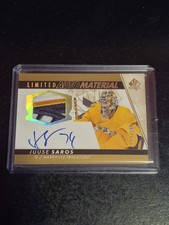 2022-23 Juuse Saros UD SP Authentic Limited Auto Material /100 (Patch + Auto)