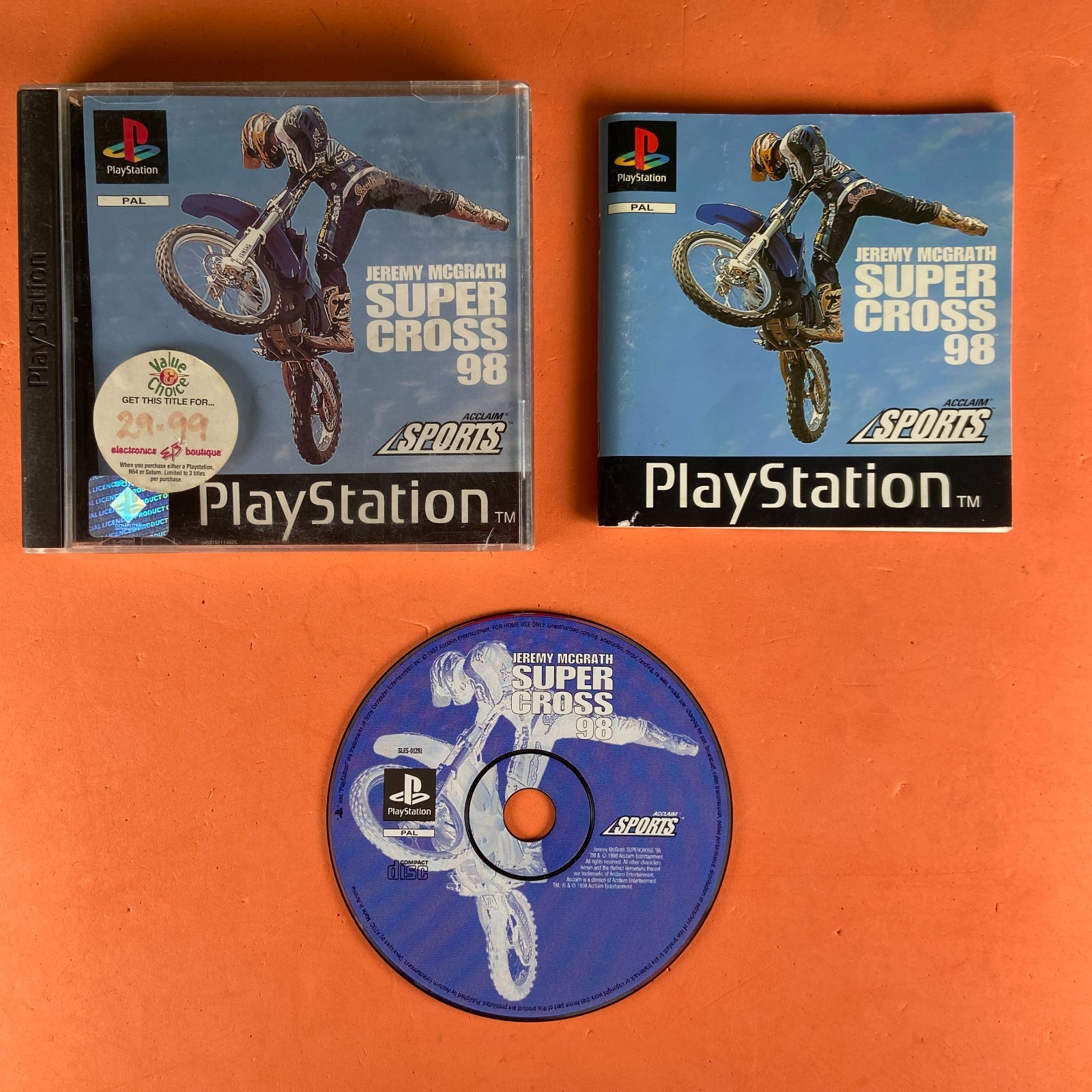 Jeremy McGrath Supercross 98 Sony PS1 (One) Game | VGC | Complete WITH MANUAL
