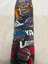 Nickelodeon TMNT Kids Slipper Crew Socks Non-Slip Grippers Size 7 1 Pair