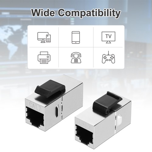2 Pack RJ45 Cat 7 Ethernet Coupler, Cat7 Shielded Coupler Adapter, Silver - Picture 6 of 6