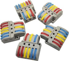 Compact Lever Wire Nuts Connectors Terminals 28 12 AWG 5PCS Color: 3 in 6 out