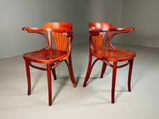 2 Bistro Chairs Thonet style Mahogany Colour Late Twentieth Century EB06253