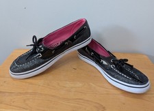 Girls Sperry Top-Sider Biscayne 1 Eye Black Sparkle Shoes Size 6 Boat Shoes