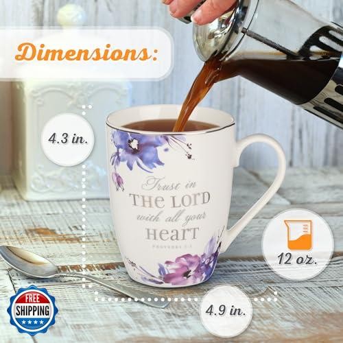 Christliche Kunst Geschenke Schrift Keramik ermutigend Kaffee und Tee Becher für Frauen - Bild 2 von 5