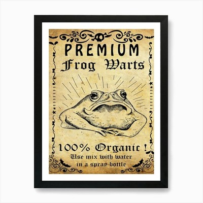 Premium Frosch Warzen Kunstdruck gerahmt Wandbild Poster Leinwanddruck Bild