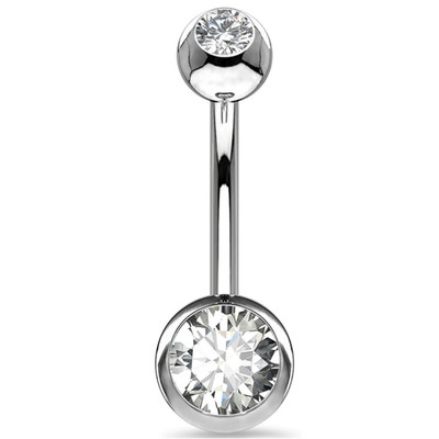 Belly Button Piercing Titan 8 12 14 16 mm Stablänge CZ Kug