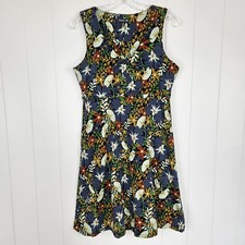 Toad & Co Dress Rosemarie Floral Organic Cotton Blend Sleeveless Womens Medium