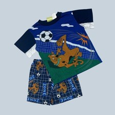 Scooby-Doo Boys Blue Soccer Graphic Pajama Set Shirt and Shorts Size 6