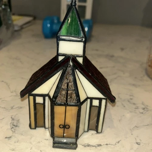 Vintage Tiffany Style Stained Glass Church Light Church Only