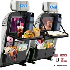 Car Backseat Organizer with Foldable Table Tray Pack 2