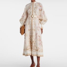 Zimmermann Hypnotic Buttoned Floral Midi Dress Size AU1 US 4 NWT