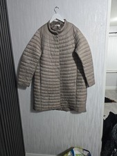 Longline Quilted Taupe Grey Puffer Jacket. Size  Large