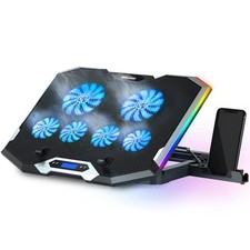 C11 Laptop Cooling Pad RGB Gaming Notebook Cooler, Laptop Fan Stand Adjustabl...