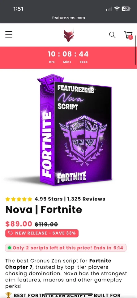 FORTNITE SCRIPT FEATURE ZEN Nova FORTNITE ZEN SCRIPT - Image 2 of 4