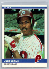Juan Samuel 1984 Fleer #47 RC Rookie Card Philadelphia Phillies. rookie card picture