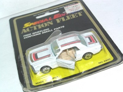 Vintage Yatming ACTION FLEET MIP BLISTER Ford Mustang **BLUE LIGHT SPECIAL**