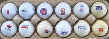 vintage lot of  12 Logo Advertising Ad golf balls Sports Autos Beer Soda Liquor