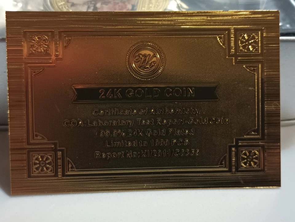 Beautiful, Battle Of Pearl Harbor Commemorative 24 KT Gold, 5 Coin Set With Case - Image 2 of 4