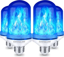Upgraded LED Flame Light Bulbs, 4 Modes Flickering Light Bulbs, E26 Base Fire Fl