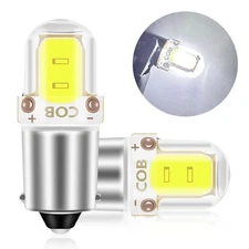 2PCS BA9S LED T4W H6W LED CANBUS COB 2LED Bulb Car Interior Map Reading Lights