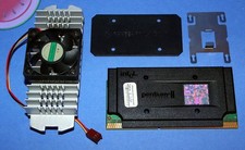 TESTED Intel Pentium II Slot 1 CPU SL357 400/512/100/2.0V S1 Heatsink Cooler Fan