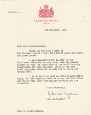 1961 Clarence House  Letter  signed Lady in Waiting for event Deaf children
